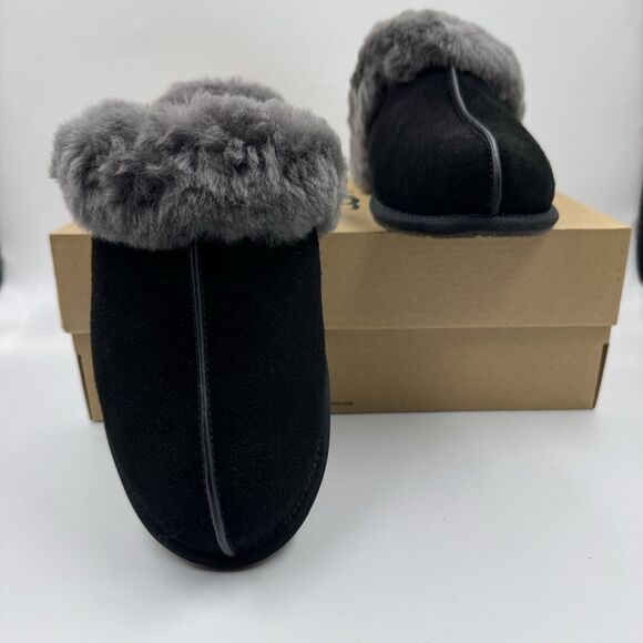 Ugg Australia Women’s Scuffette II Slippers – Suede Black/Grey – Size 8 New - Picture 6 of 16